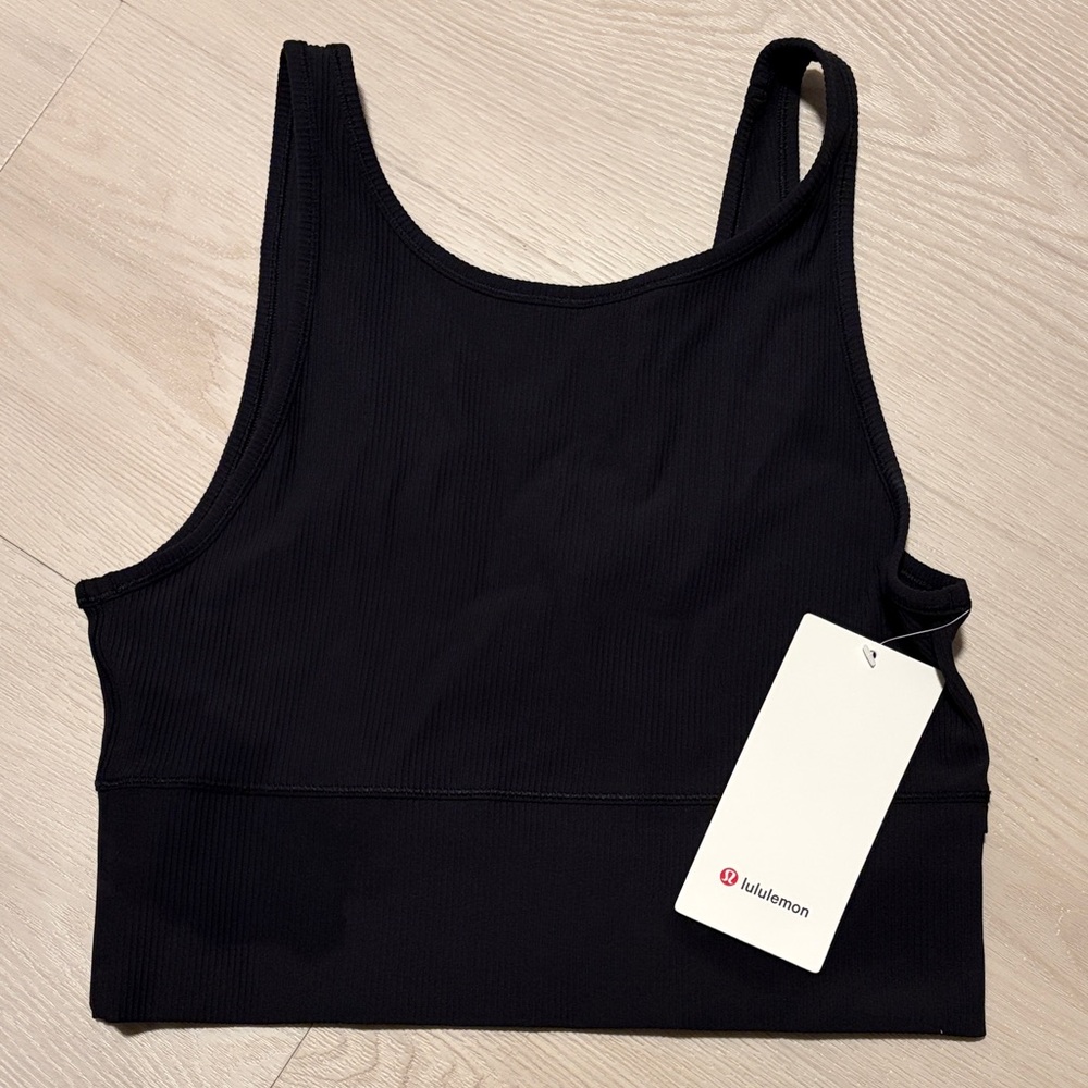 lululemon athletica Black Ribbed Power Pivot Tank